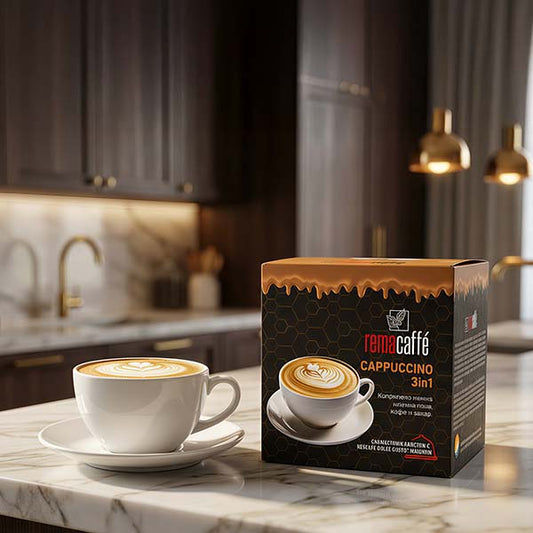 Capsule REMACAFFÉ Cappuccino 3 în 1, 16 buc., compatibile cu aparatele de cafea Dolce Gusto