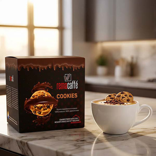 REMACAFFÉ Cookies capsule, 16 buc., compatibile cu aparatele de cafea Nescafe Dolce Gusto