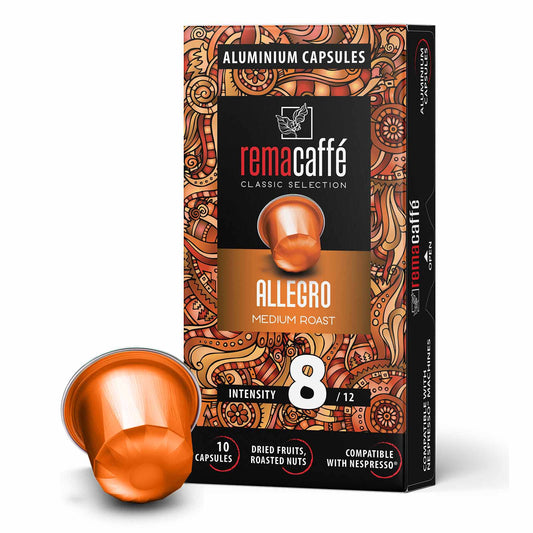 Capsule REMACAFFЕ Allegro, 10 buc., pentru aparate de cafea NESPRESSO