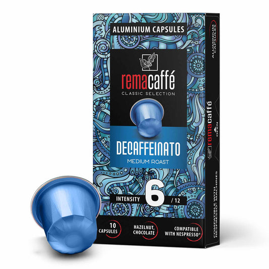 Capsule REMACAFFЕ Decafeinato, 10 buc., pentru aparatele de cafea NESPRESSO