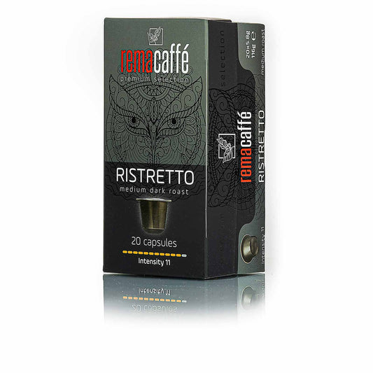 Capsule REMACAFFE Ristretto, 20 buc., pentru aparatele de cafea NESPRESSO