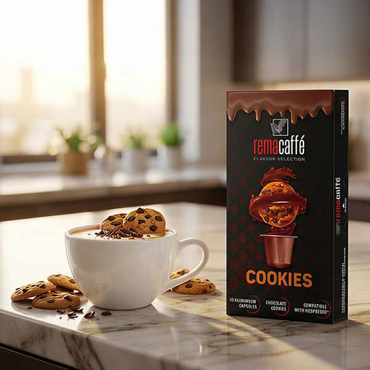 Capsule REMACAFFÉ COOKIES, 10 buc., pentru aparate de cafea NESPRESSO