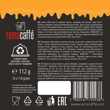 REMACAFÉ capsule de alune, 16 buc., compatibile cu aparatele de cafea Nescafe Dolce Gusto